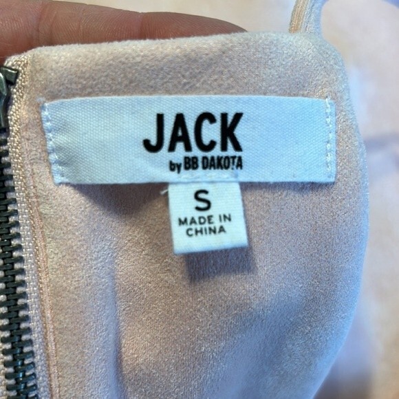 JACK by BB DAKOTA Small Pink Square Neckline Mini Dress Sleeveless Faux Suede - Picture 6 of 8